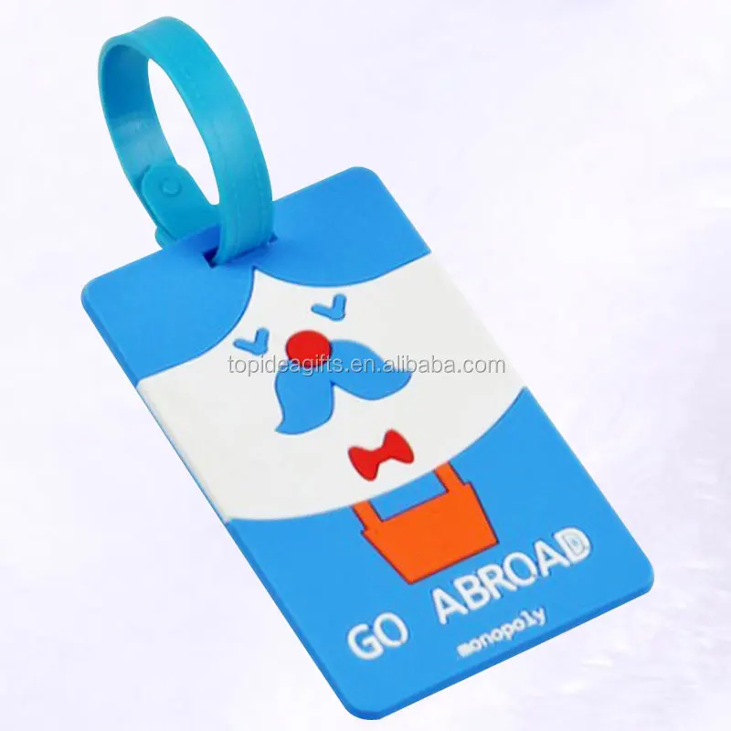 Export Promotional 3D cheap bulk travel gift custom rubber soft pvc luggage tags