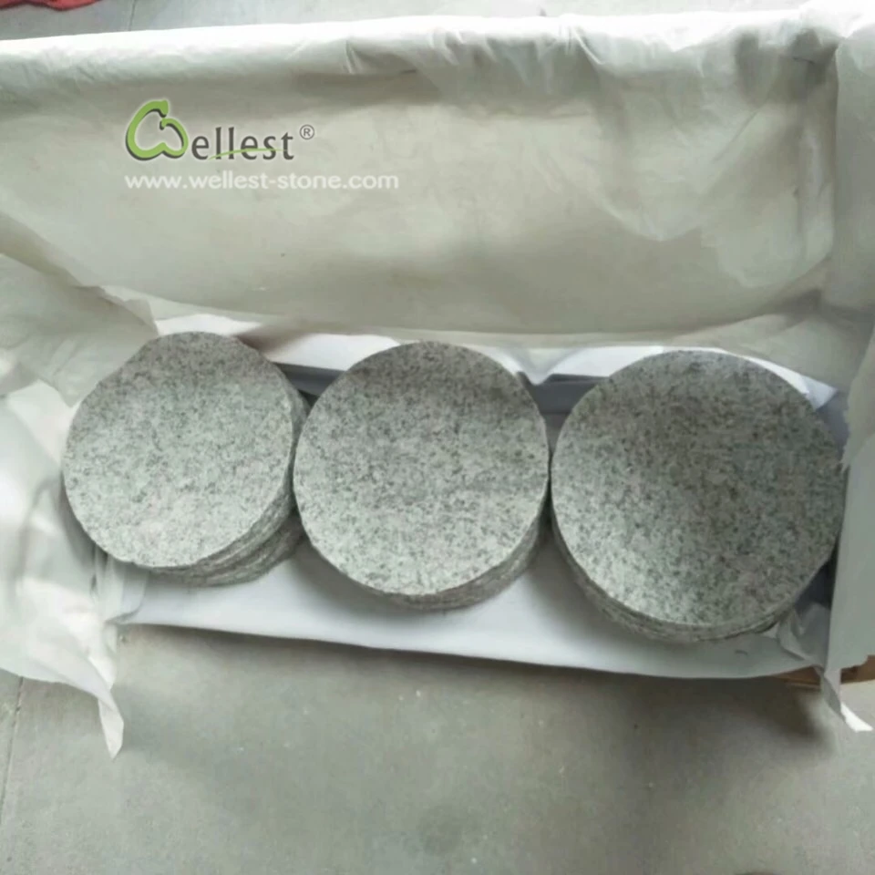 
Hot selling white granite round garden steppers 