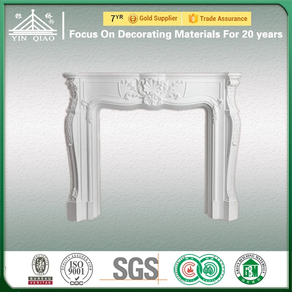 European Style Decorative Hand Carved Plaster Column Fireplace/Fireplace Mantel
