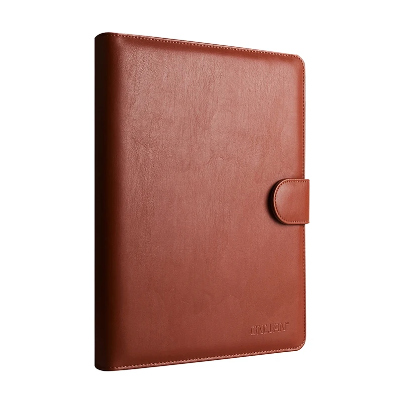 Leather cover 4 hole ring binders file folder a4 document holder with calculator