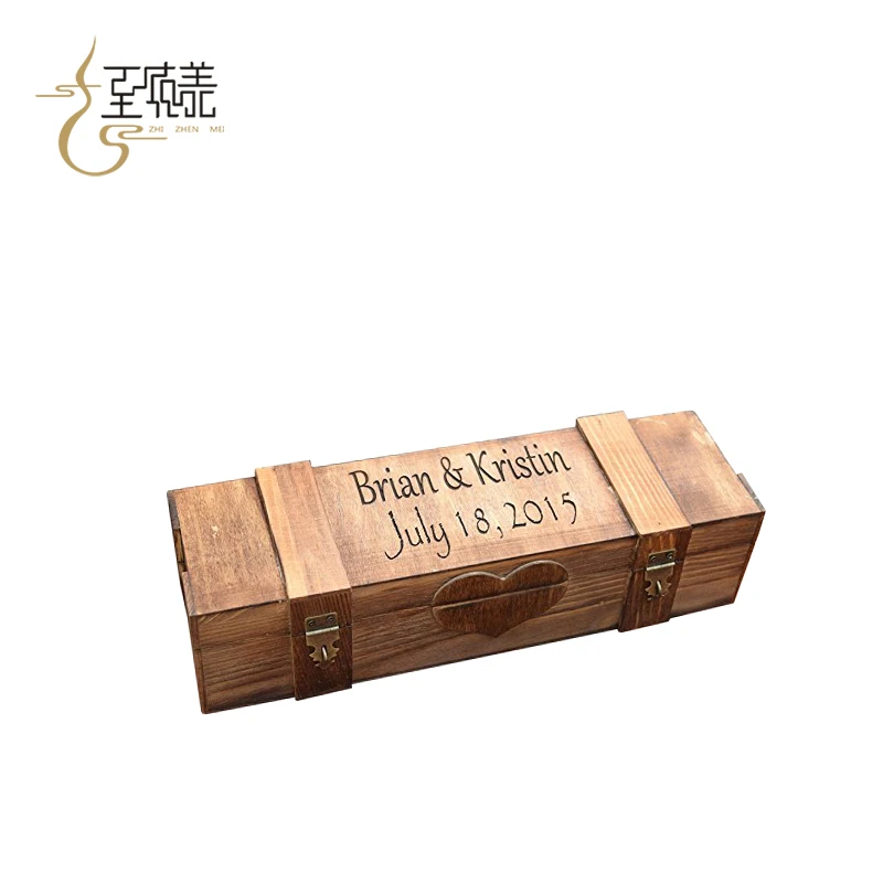 Good Sell Rustic Wood Wine Gift Box Wooden Wine Box For Wedding