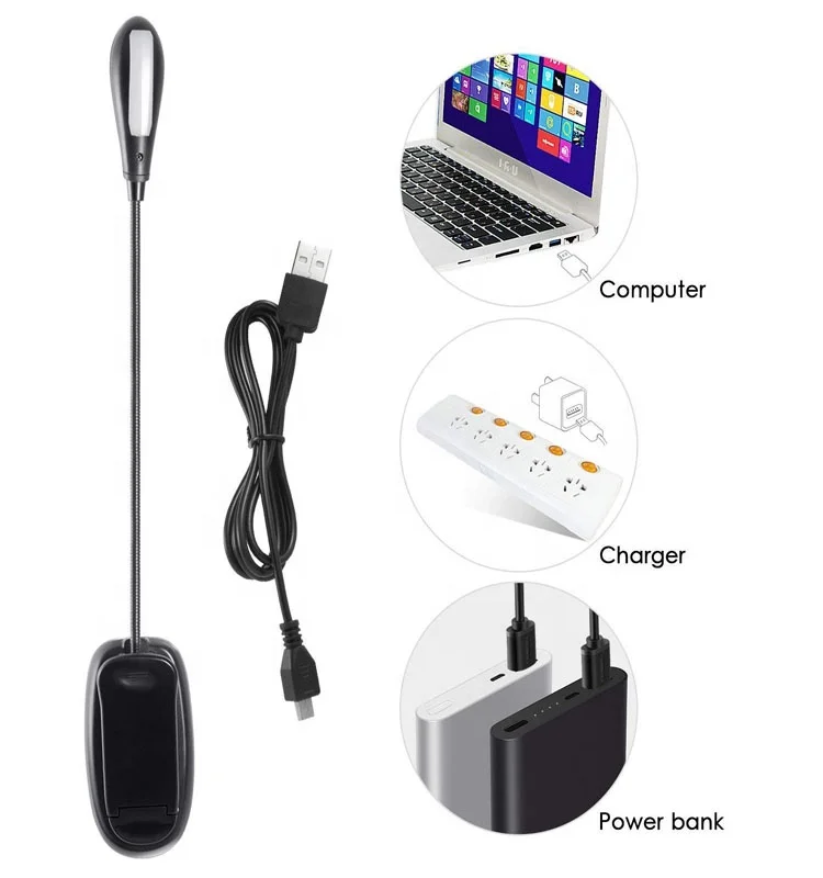 
Portable adjustable LED Book light Eye-caring table desk lamp flexible Clip on Light for night 