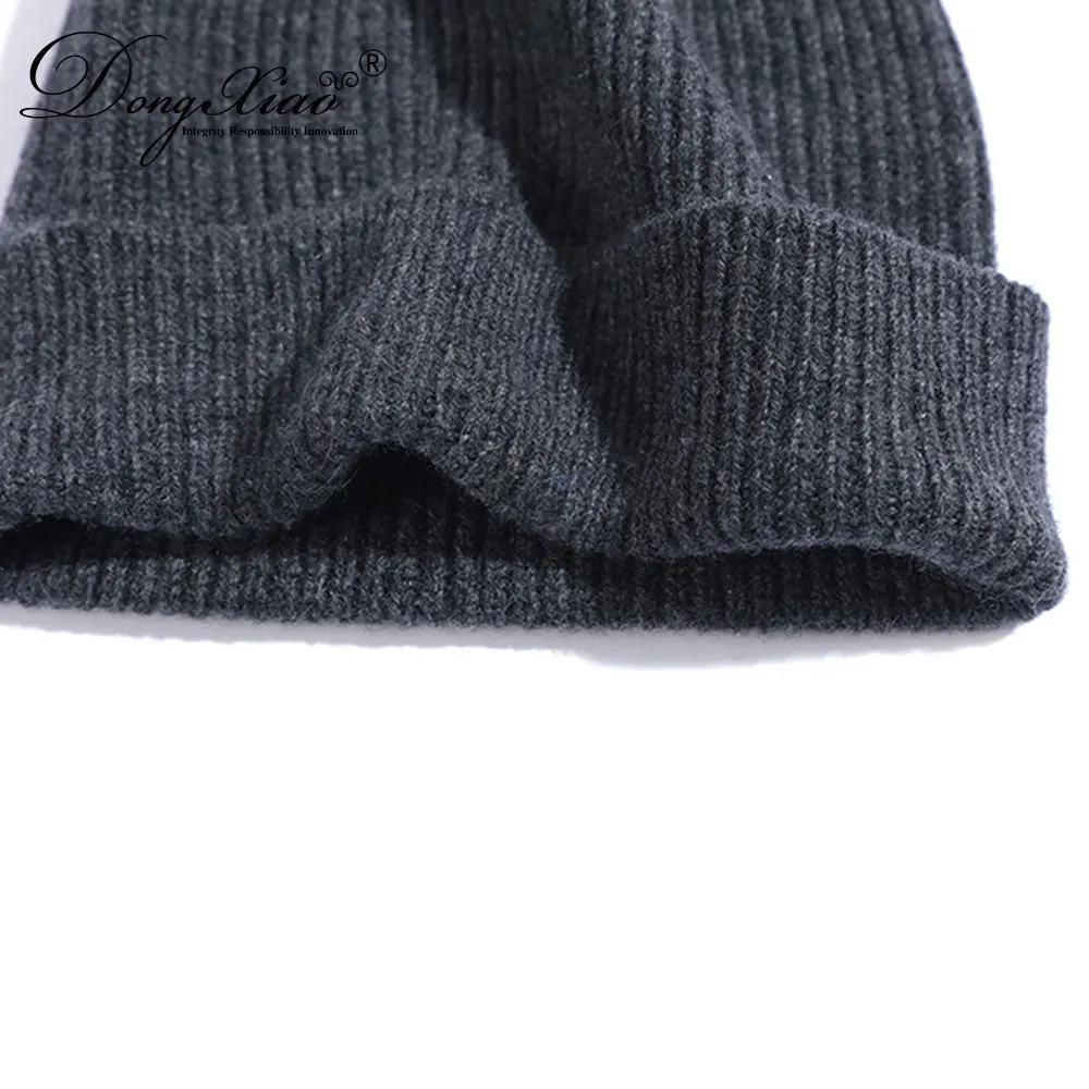 Hot sale custom cashmere warm soft knitted kids or adults hat beanie Fold up Cashmere hat for winter