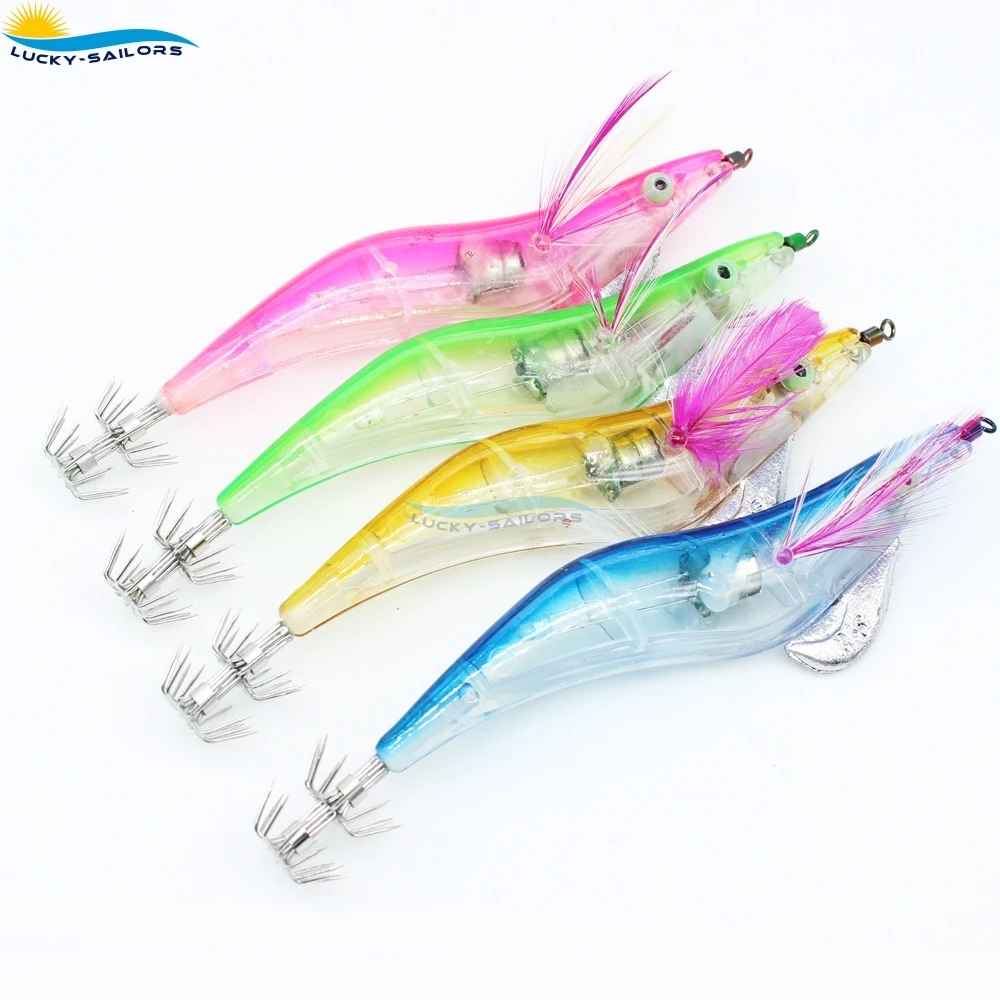 
2.5# Hard Plastic Shrimp Fishing Lure Jigs Glowing In Water Electronic LED Fishing Lure Shrimp 