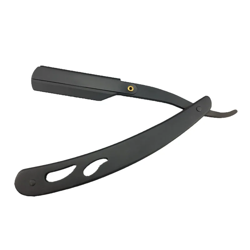 Черная бритва Из Нержавеющей Стали С одноразовым лезвием, складной нож для бритья