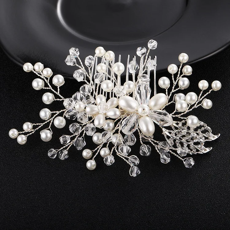 Super hot pearl rhinestone branch hair comb women wedding hair comb bridesmaid hair comb