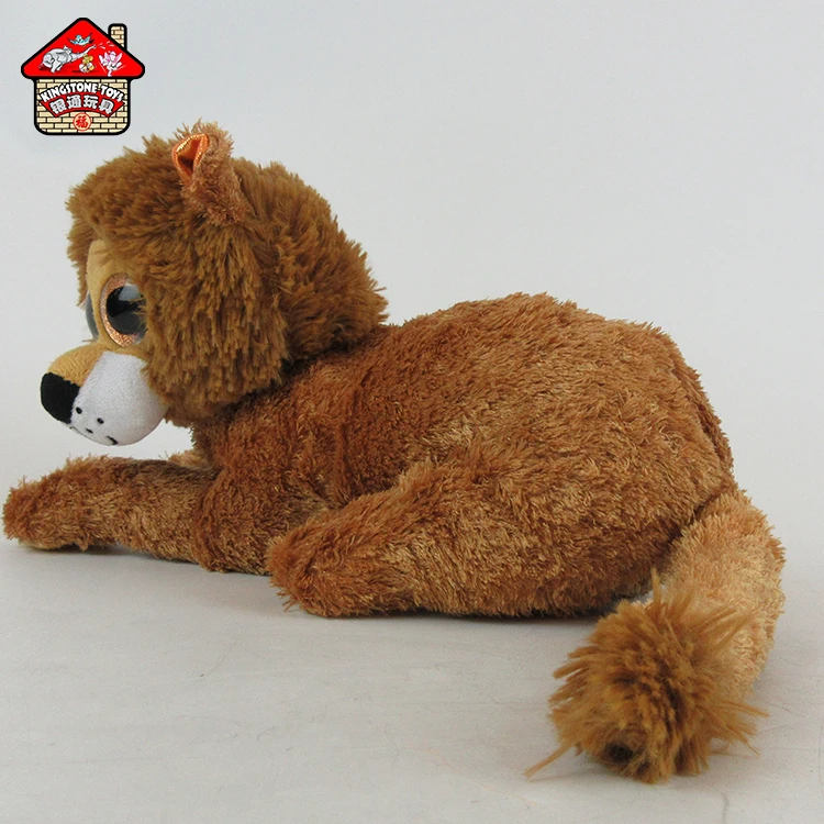 Lovely lying posture plush lion wild animal lion stuffed toy with big eyes