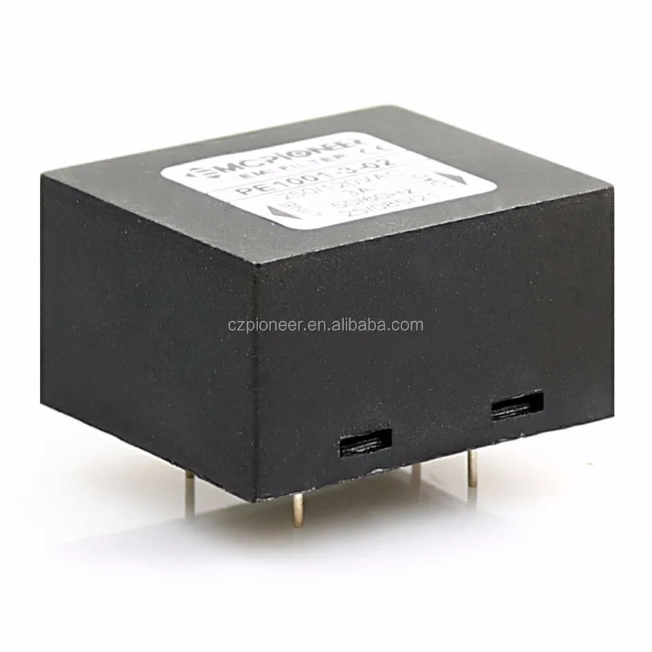 High quality electric black plastic noise emi pin power line filter for pcb
