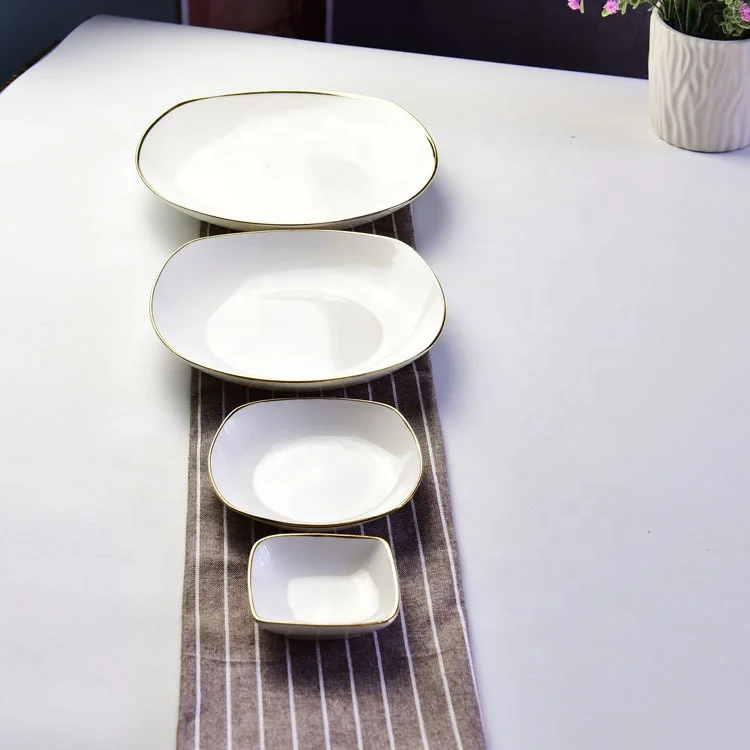 
promotion stocked square ceramic cooking plate 