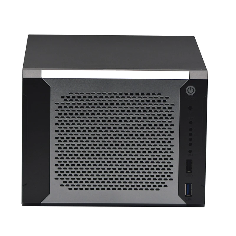 X86 CPU NAS server Desktop pc gaming case  support EXT4 and Btrfs os, hot plug, 2* Intel 211AT Gigabit Ethernet