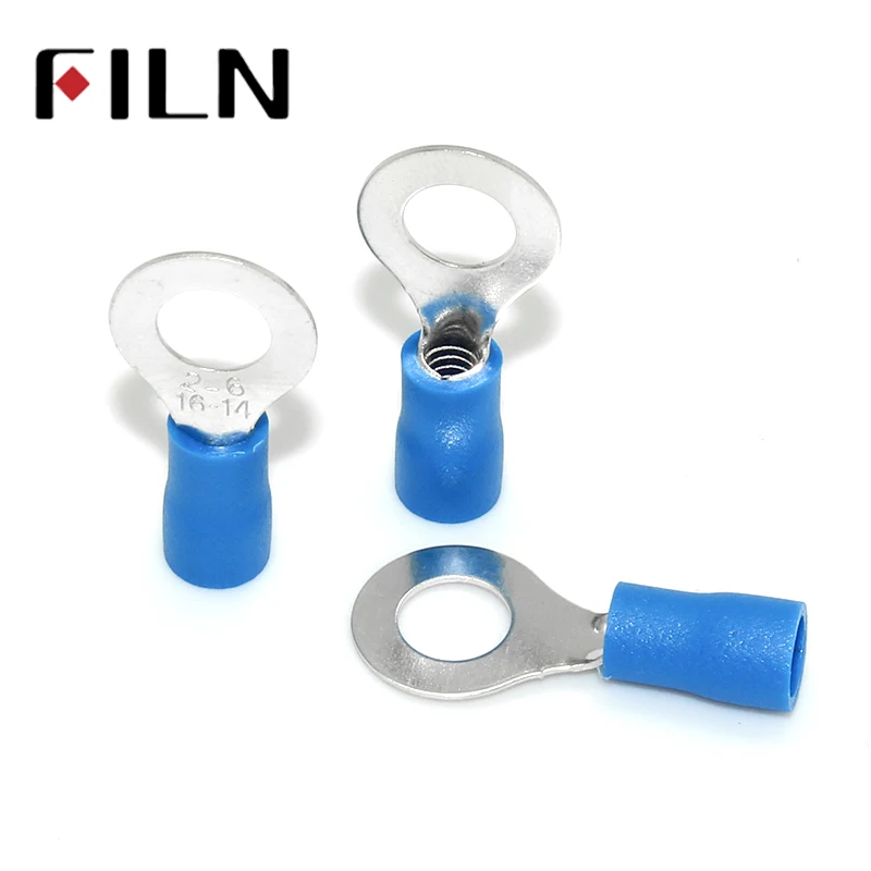 RV2-6 синим камнем изолированный терминал кабель провод разъема костюм 1 5-2 5 мм электрические обжимной