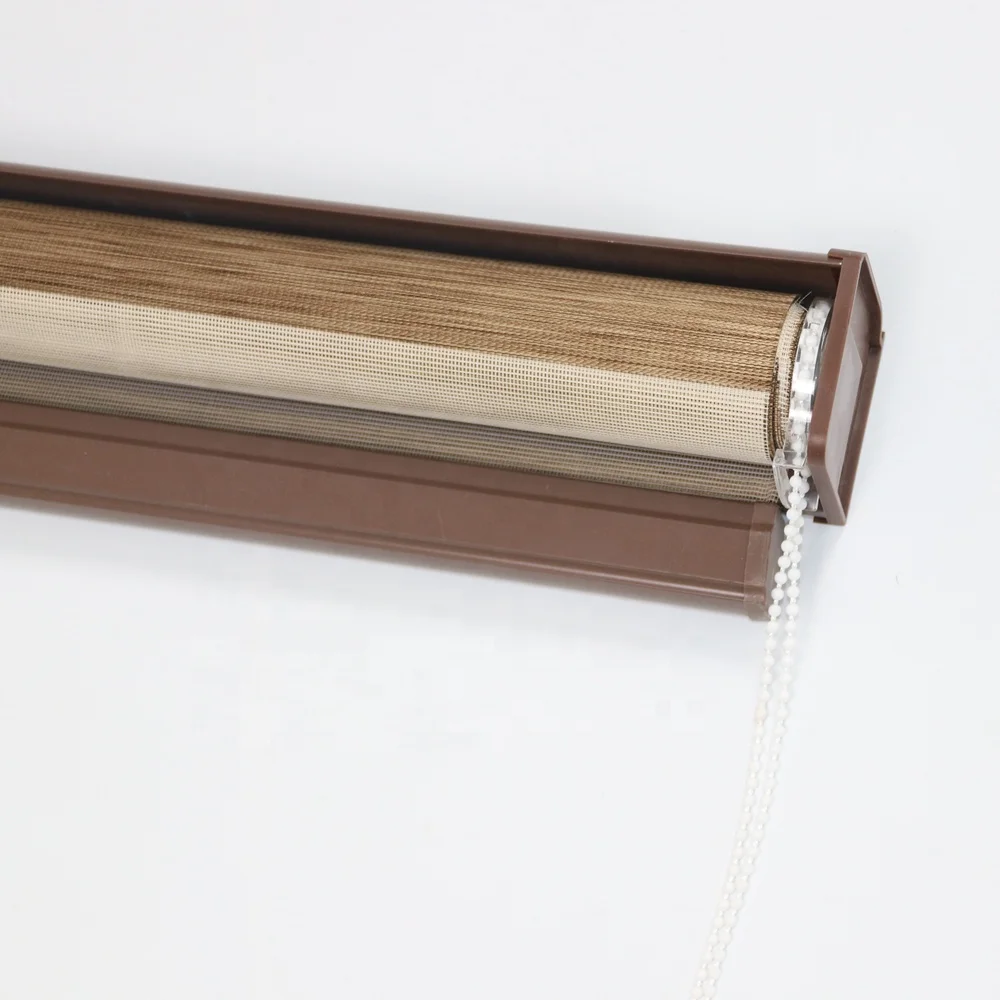 day and night venetian wood look blinds double layer window curtain zebra roller blinds