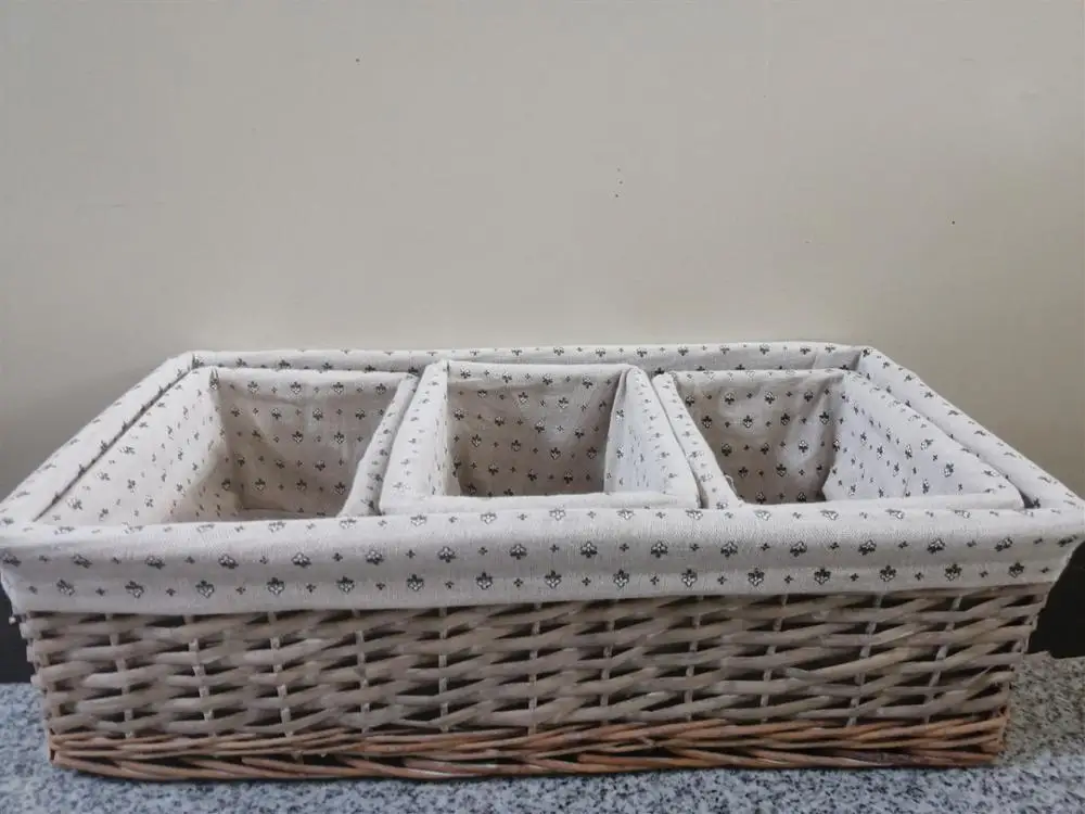 Корзины для туалетных принадлежностей из ивы, корзина с переплетением, Экологически чистая Корзина из ротанга для ванной комнаты