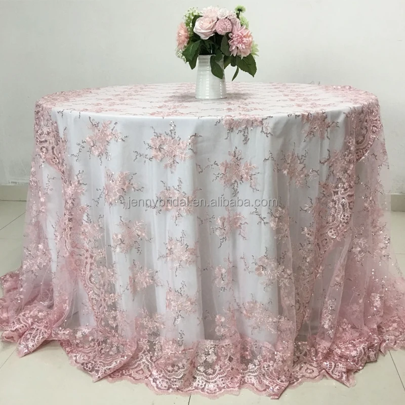 indian polyester cheap lace tablecloth round