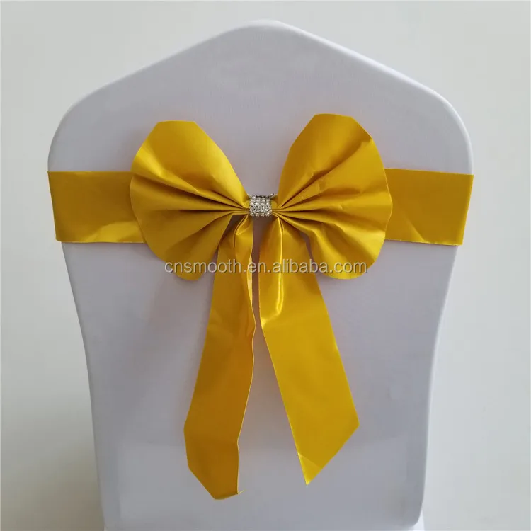 Wedding Banquet Event Leather Bow Lycra Chair Elastic Chair Sashes Tied for Chair