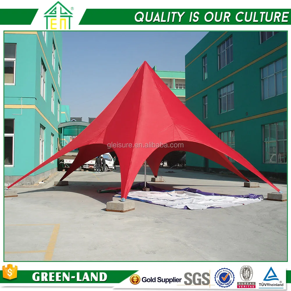 
Camping Beach Single Aluminium Pole Promotional Star Shaped Tent For Sale 