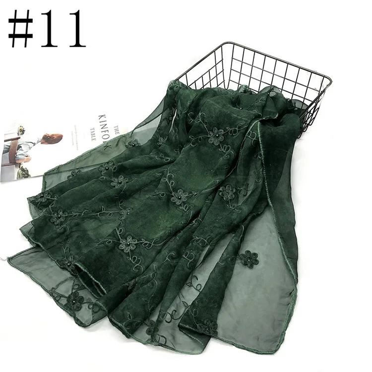 Hot sales national muslim  Arab Long Wrap high quality brede pearl  voile head cover