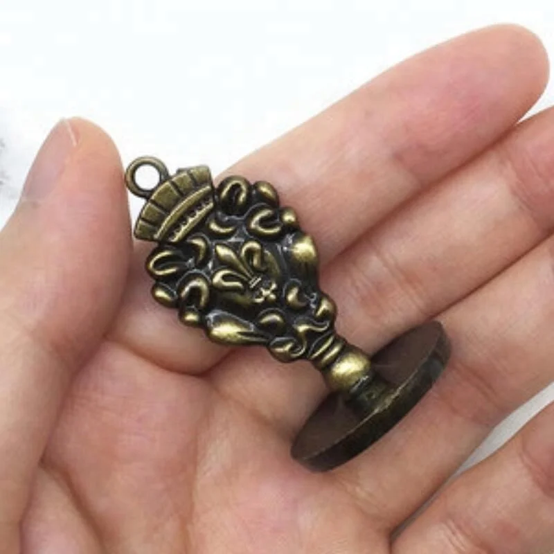 New product sealing wax stamp pendant, graven necklace metal wax seal stamp