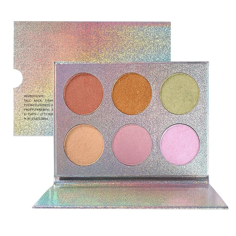 Private label Low Minium Order Quantity glitter pressed powder makeup highlighter powder set