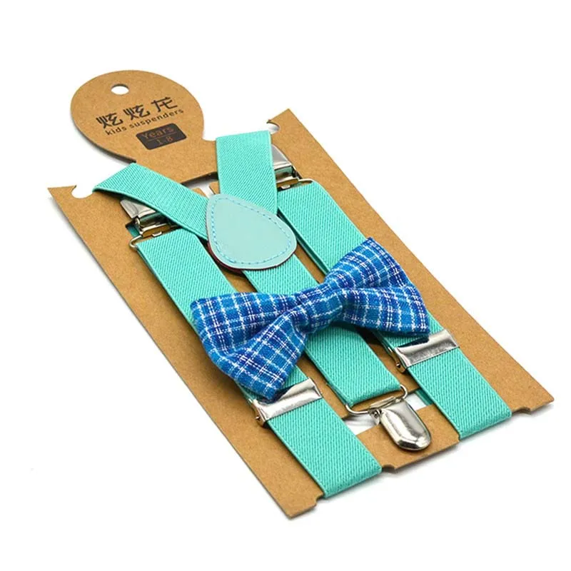 Red suspenders bow tie set for kids 65cm length adjustment  high elasticity suspenders school children suggest 80-150cm