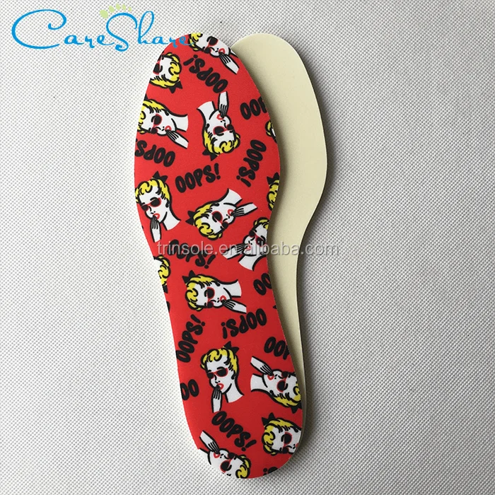 Cotton pattern inner sole latex foam shoe insole