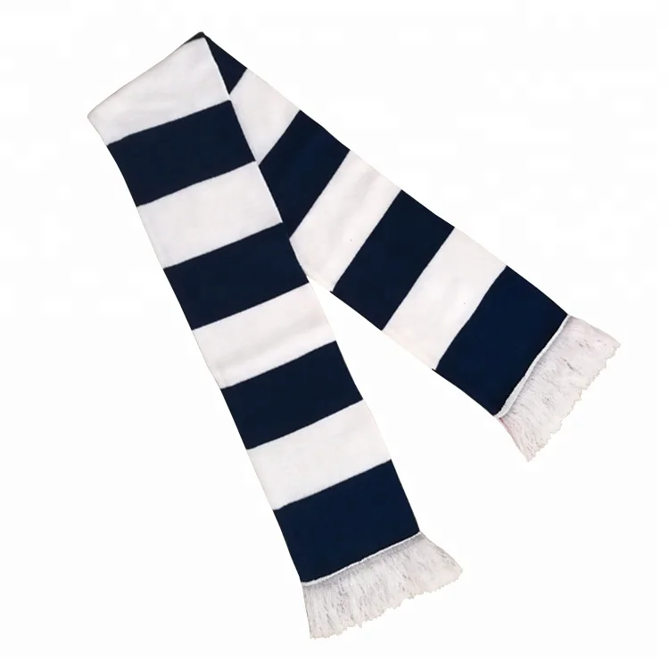 US online store hot selling Christmas gift stripe design knitted fans scarf