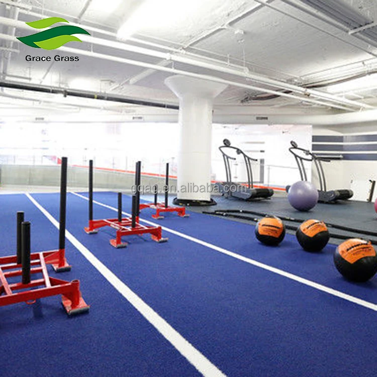 
Outdoor Gym Flooring Grass for Pushing Blue Sled, Gym Mat/ 