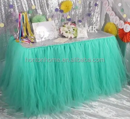 Table Decoration for Weddings Invitation Birthdays Baby Bridal Showers Parties Tulle Table Skirt free shipping WQ19