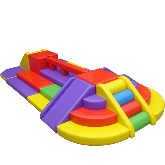 Indoor soft play toys children playground equipment - Wooden+Sponge+PVC material