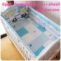 Promotion 6PCS Cute Cradle Bedding Baby Bumper Set 100 Cotton Crib Bumper Sheet For Kids include