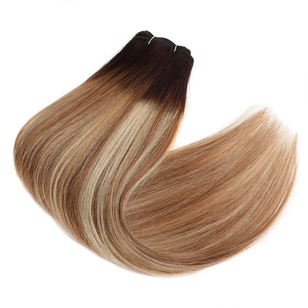 Top Grade Hot Sale In USA /UK/Germany/Spain Balayage Remy human  hair weft extension