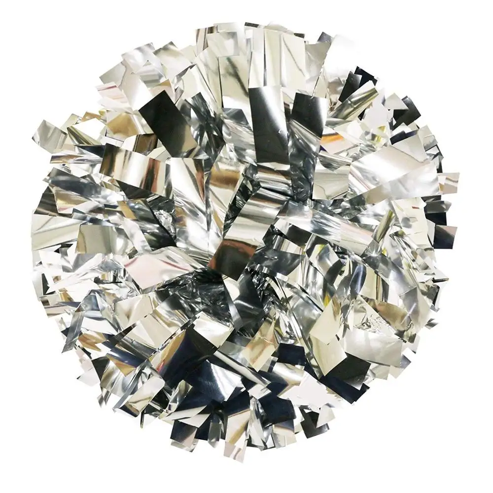 Yiwu панда 4 дюйма; Цвета: серебристый металлик, черлидера, гимнастика, с цветочным принтом для девочек; Детская школьная танец кадриль реквизит помпонами