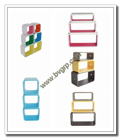 
Simple innovative products display new design MDF white color round wall shelf 