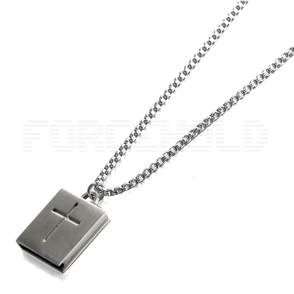TF card slot SIM card tray SD card holder with self-elastic Cross STEEL Pendant Necklace