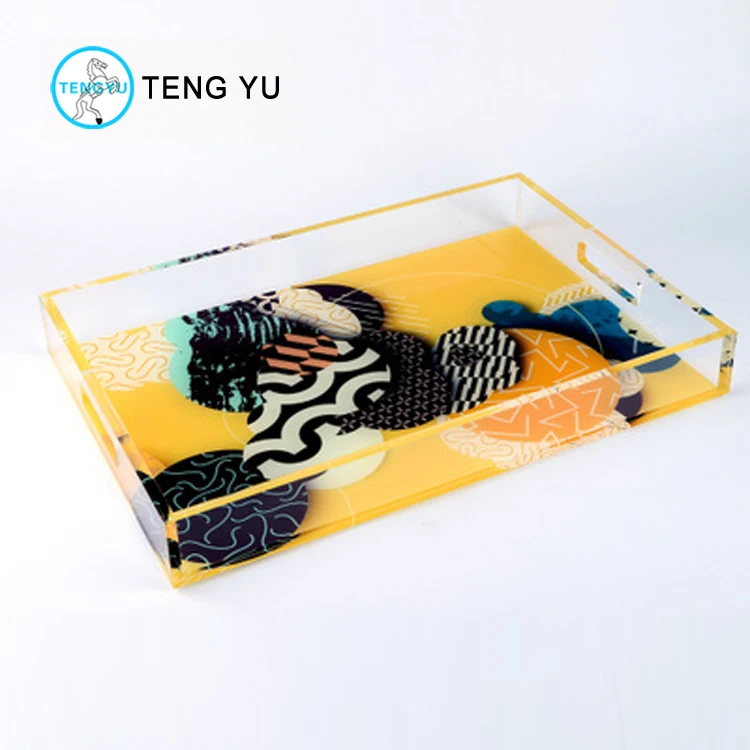 factory price UV printing clear and colored acrylic tray