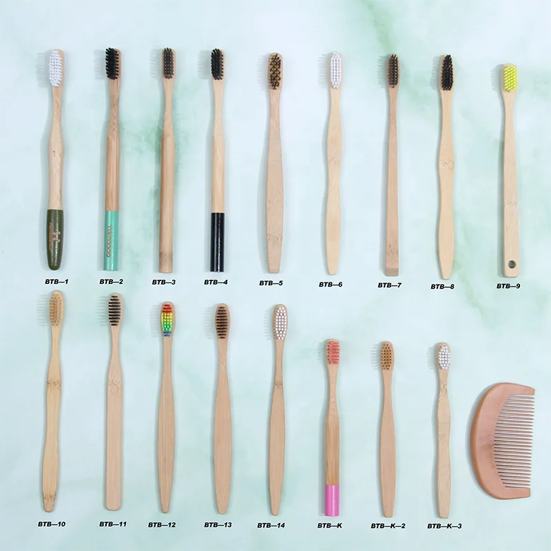 
Eco bamboo toothbrush charcoal bristle moso organic toothbrush custom engrave logo manufacturer 