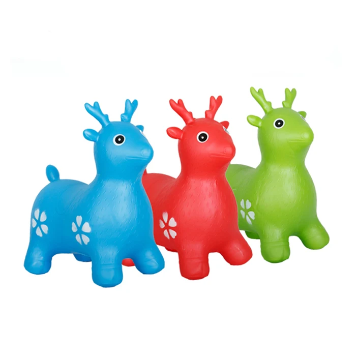 Hand printed Inflatable pvc rody jumping horse toy for kids