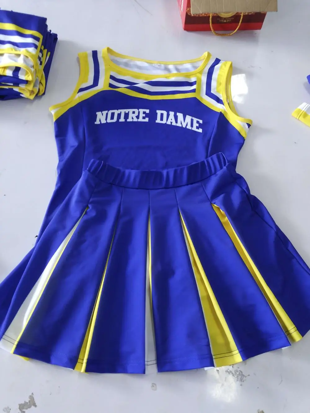 2017 Pink Front left leg V-notch and trim cheerleading skirts clothing,  Youth Dye sublimation cheerleading uniforms