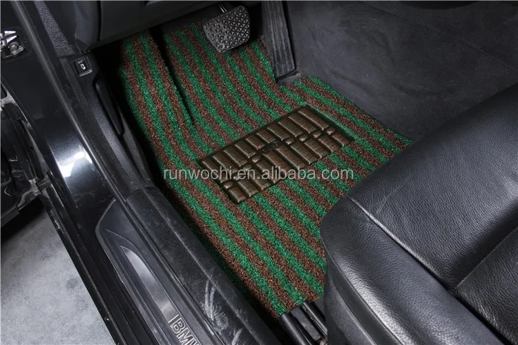 
pvc car floor fender mat anti fouling carpet stripes series-red purple double layered 