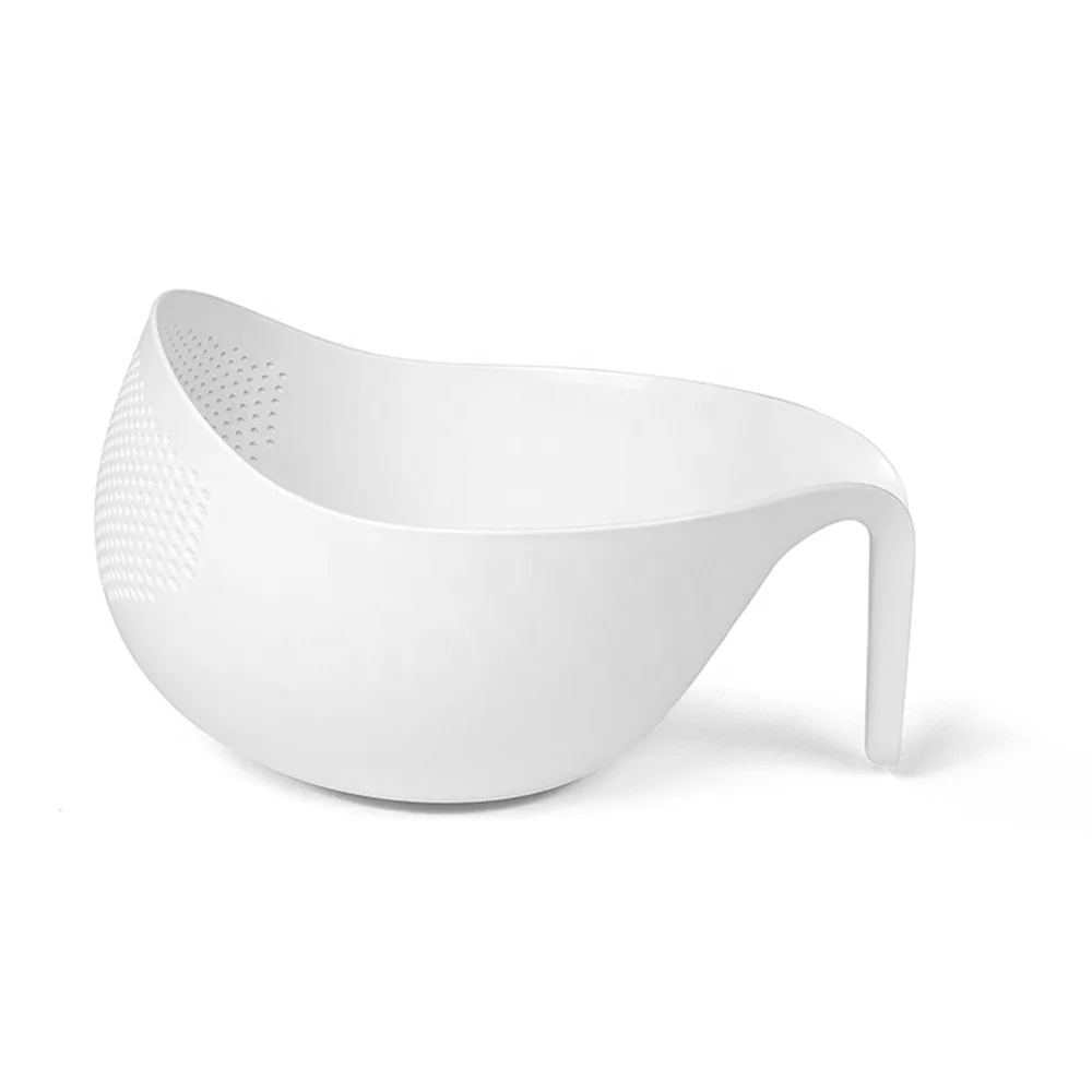 Kitchen Accessory Multifunctional Non-slip Colander Washing Fruit Vegetable Salad Bowl Plastic Draining Basket With Handle