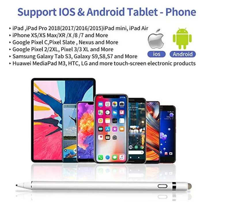 1.45mm Copper Tip High Precision Active Capacitive Stylus Pen for Touch Screen Devices