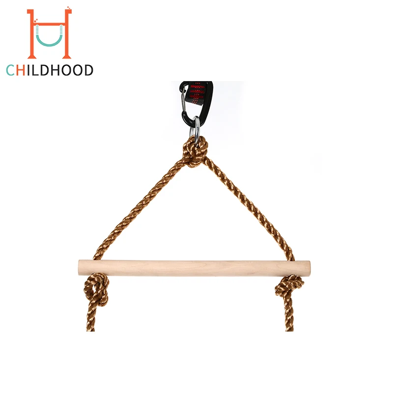 High Quality Kids Swing Set Accessories Wooden Climbing Rope Swing Ladder