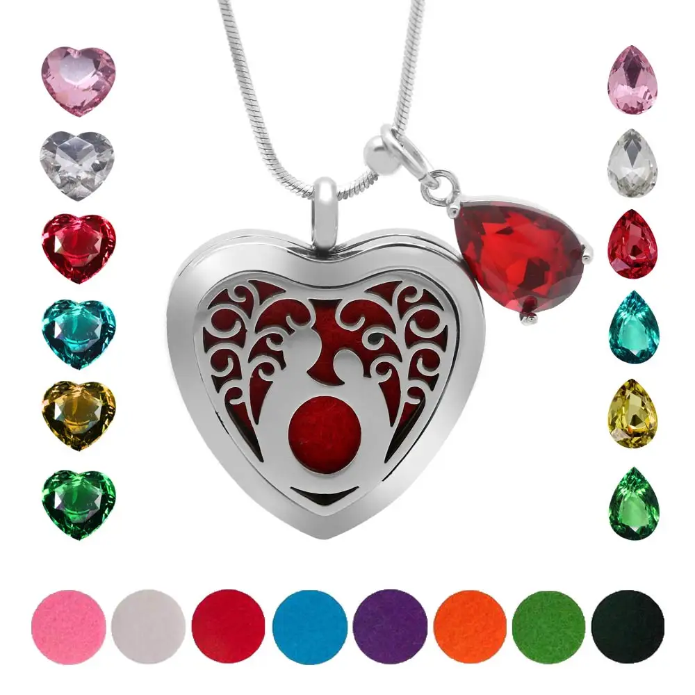 Aroma Diffuser Pendant,Aromatherapy Locket Necklace Jewelry,Stainless Steel Essential Oil Diffuser Necklace