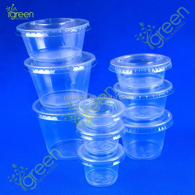 80cc clear Sauce Container Disposable Cups with Lids/ Espresso Cups with Lids/ 2oz Portion Cup Souffle Cup