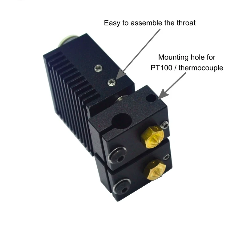 GIULY New E3D Chimera+ 2 In 2 Out Extruder with Cables and Cooling Fan for PT100
