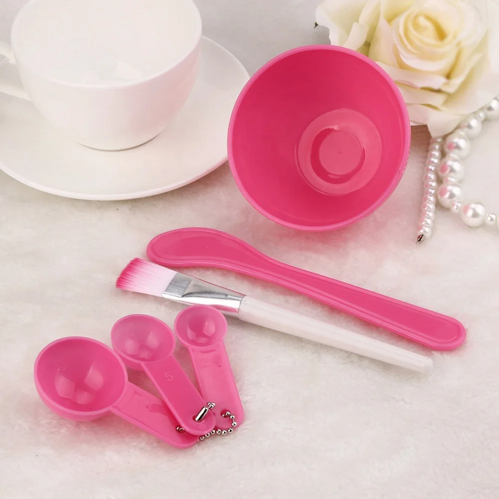 Yaeshii Professional 4 in 1 DIY Facial Mask Mixing Bowl Brush Spoon Stick Brush Face Care Set for Women Facial Beauty Kits