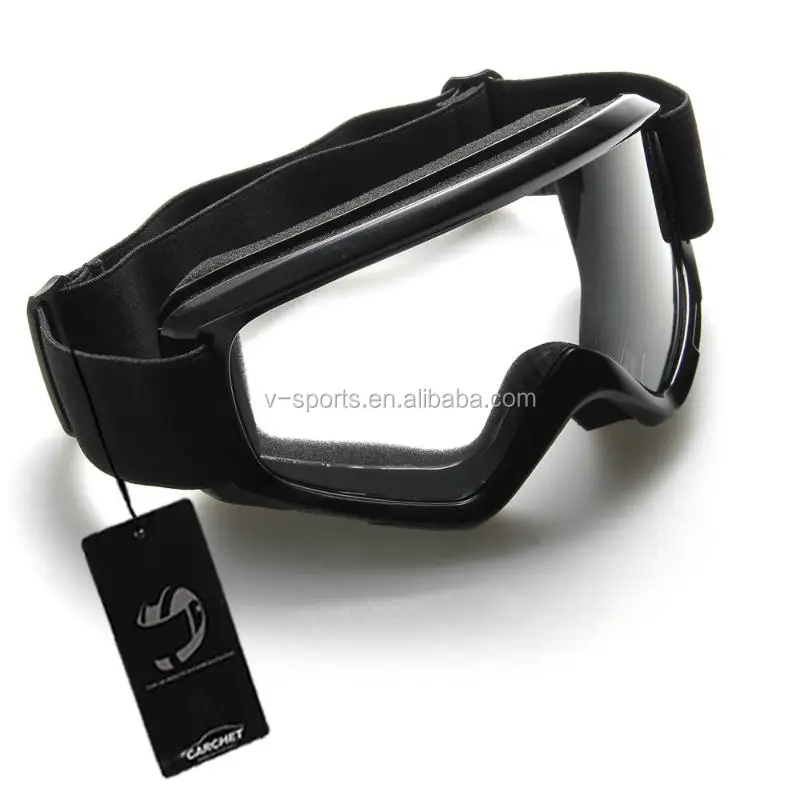 Black Motocross Glasses Goggles Motorcycle Off-Road Helmet Windproof Glasses Goggles Clear Lenses