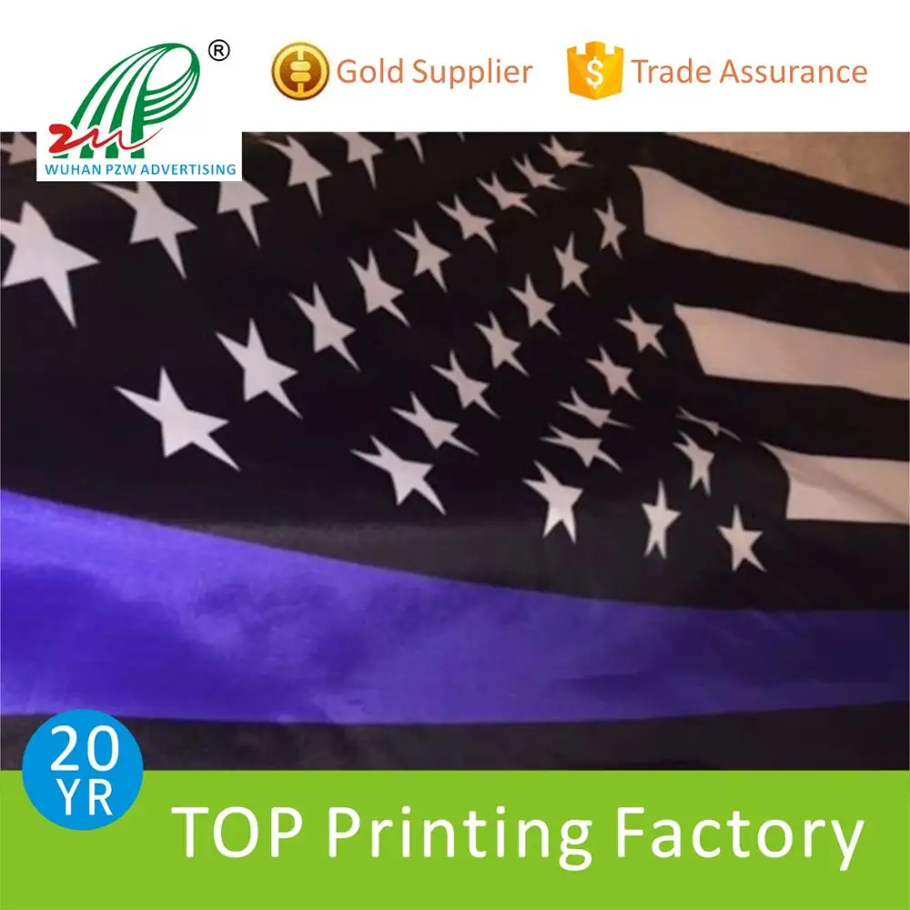 Wholesale High Quality Thin Blue Line Flag 3x5 American Police Flag