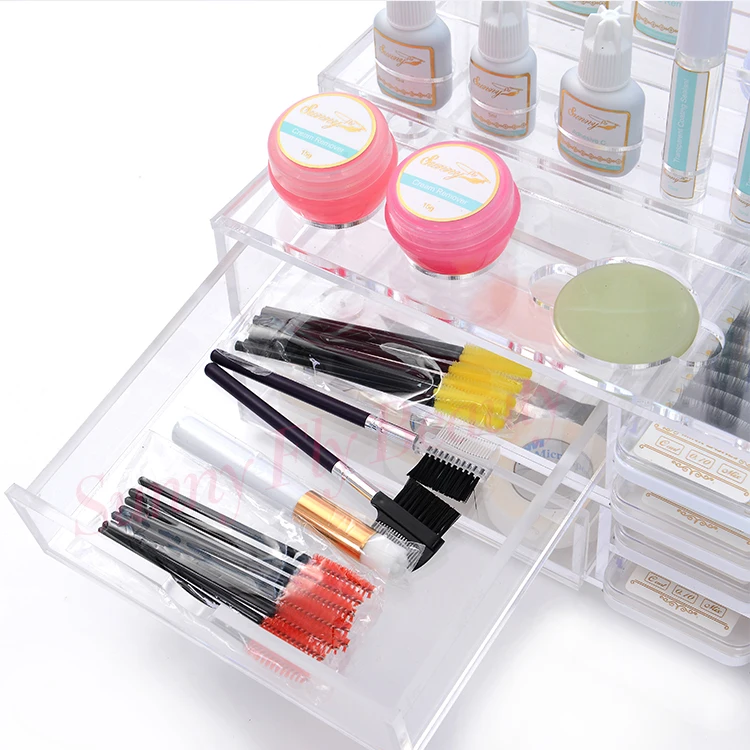 Акриловый косметический футляр для наращивания ресниц с личным логотипом