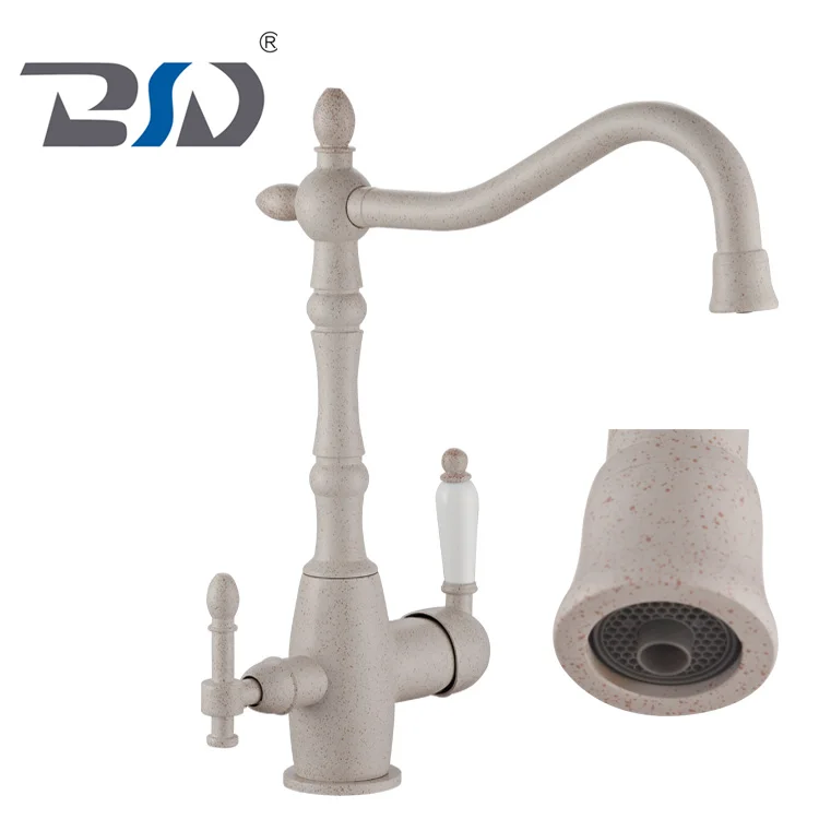High Quality Russian Market Brass Dual Flow Copper Spout Filter Pure Water Three Way Drinking Water Kitchen Faucet